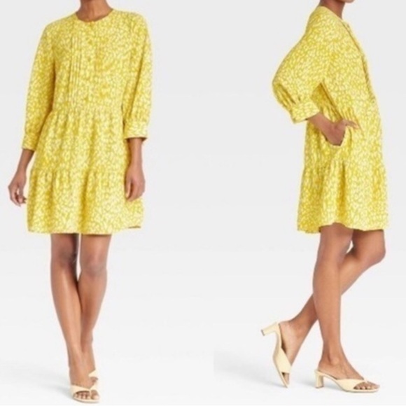 [Who What Wear] Yellow Leopard Dress - Picture 6 of 6
